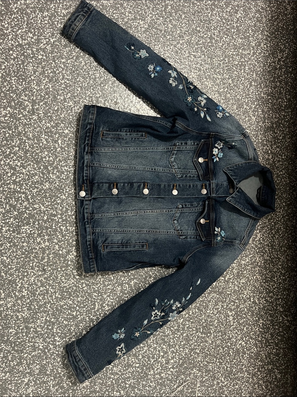 DRIFTWOOD Dark Blue Embroidered Denim Jacket